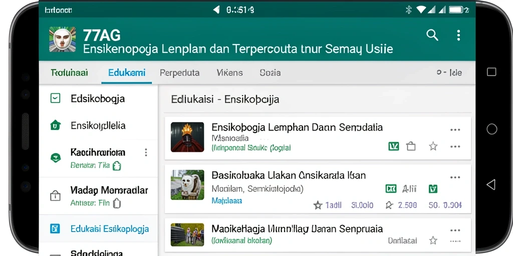 Tampilan antarmuka aplikasi 77AG yang menarik dan informatif.