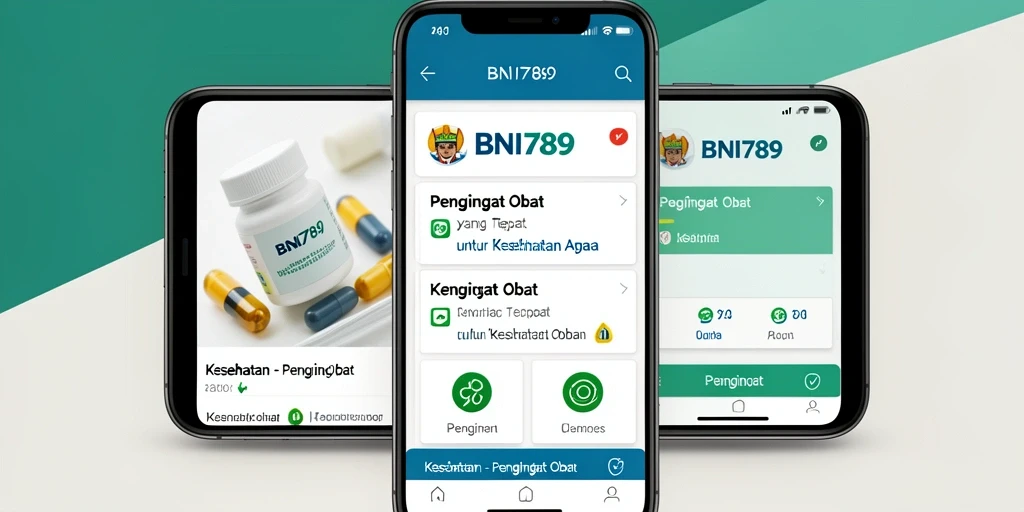 Antarmuka BNI789 yang mudah digunakan untuk pengingat obat.