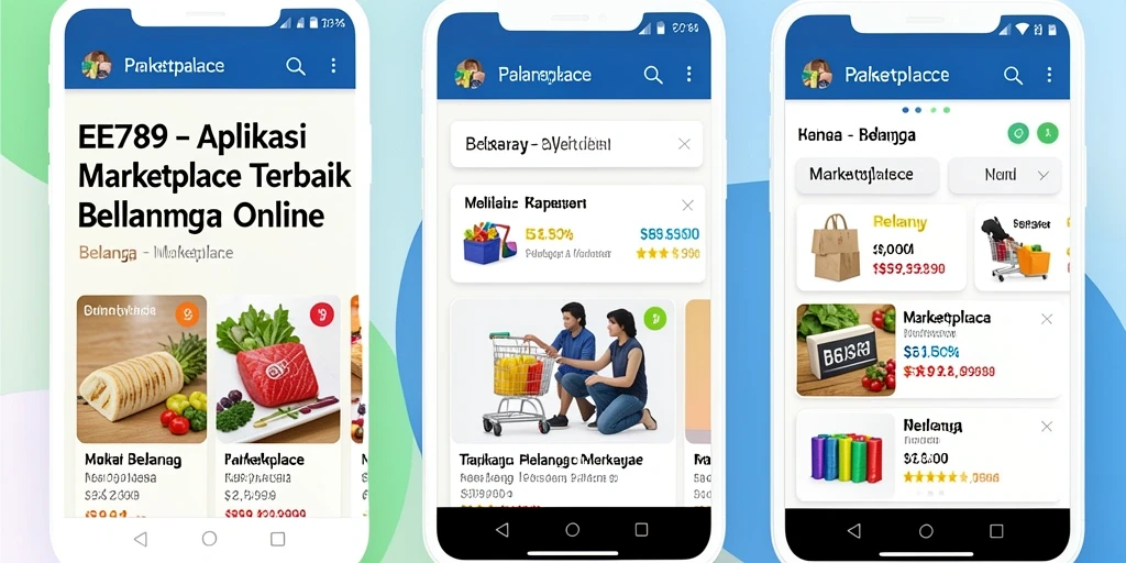 Antarmuka aplikasi EE789 yang memudahkan pengguna dalam berbelanja online.