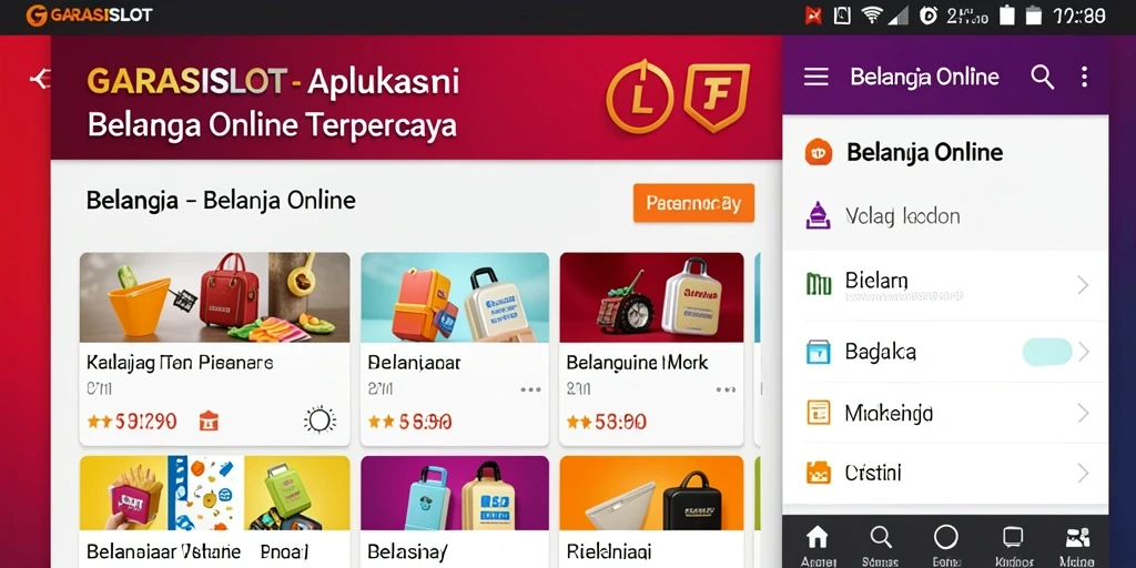 Antarmuka aplikasi GARASISLOT untuk belanja online yang mudah digunakan.