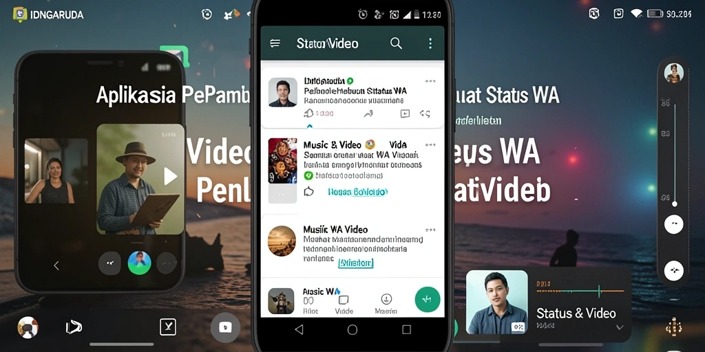 Screenshot aplikasi IDNGARUDA menampilkan antarmuka yang user-friendly dan fitur pengeditan video.