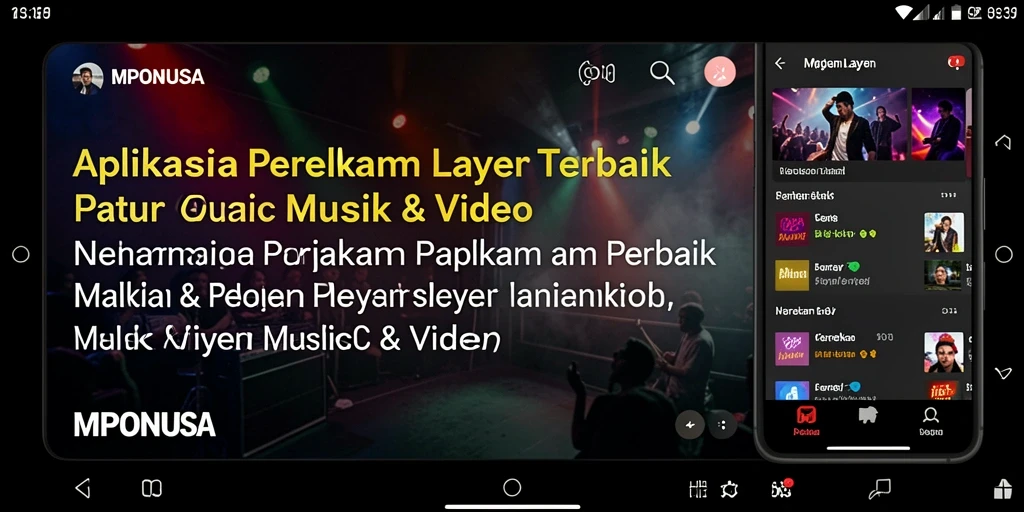 Tampilan antarmuka MPONUSA saat merekam layar perangkat.