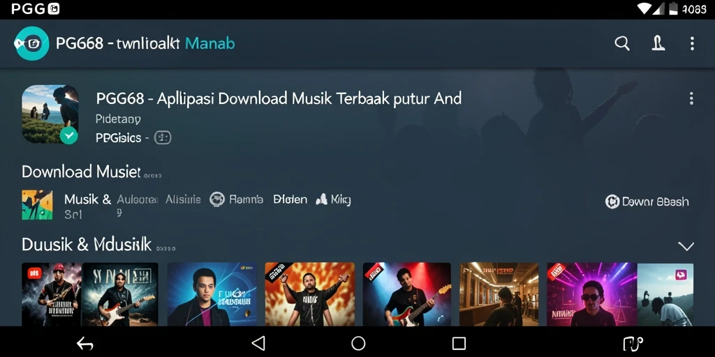 Tampilan antarmuka aplikasi PGG68 untuk Download Musik yang mudah digunakan.