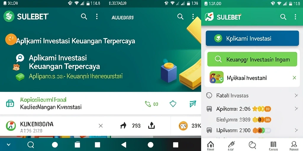 Antarmuka aplikasi SULEBET yang intuitif untuk manajemen investasi.