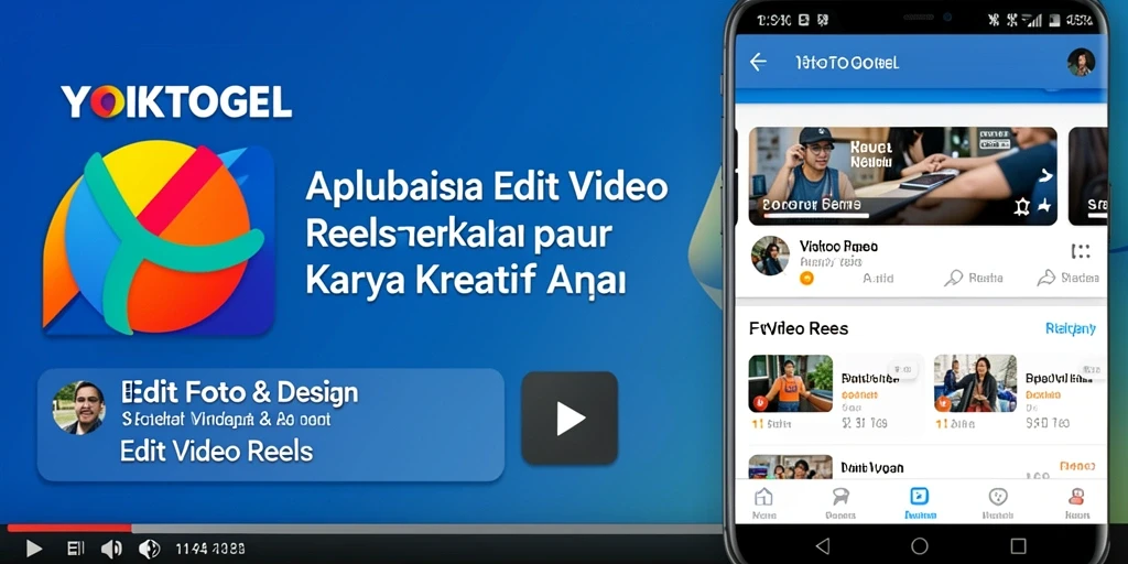 Antarmuka aplikasi YOKTOGEL saat mengedit video reels.